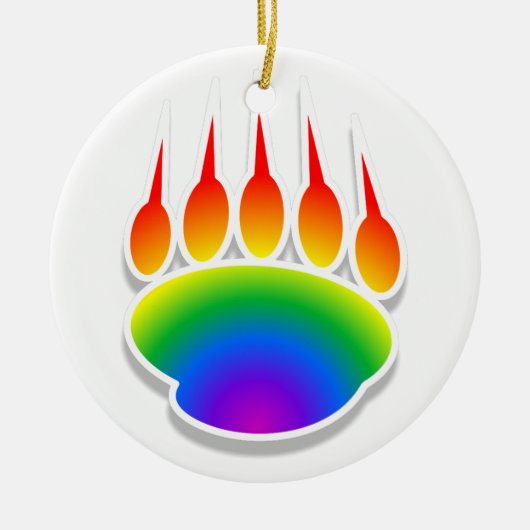 Regenboog Beer Klauwafdruk Keramisch Ornament (Voorkant)