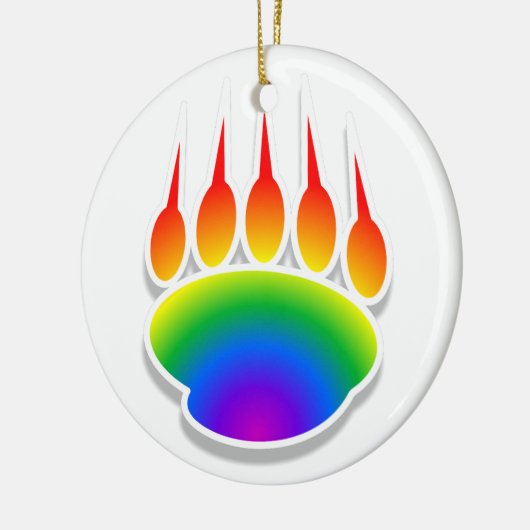 Regenboog Beer Klauwafdruk Keramisch Ornament (Links)