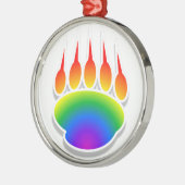 Regenboog Beer Klauwafdruk Metalen Ornament (Links)