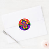 Regenboog Beer Paw Polar Inversie Ronde Sticker (Envelop)