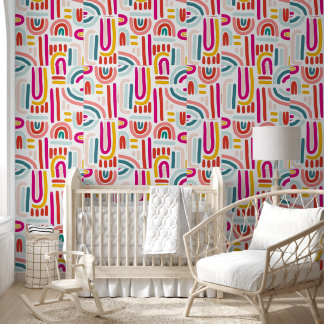 Regenboog Beige Muurbehang – Zacht & Modern Kinder Behang