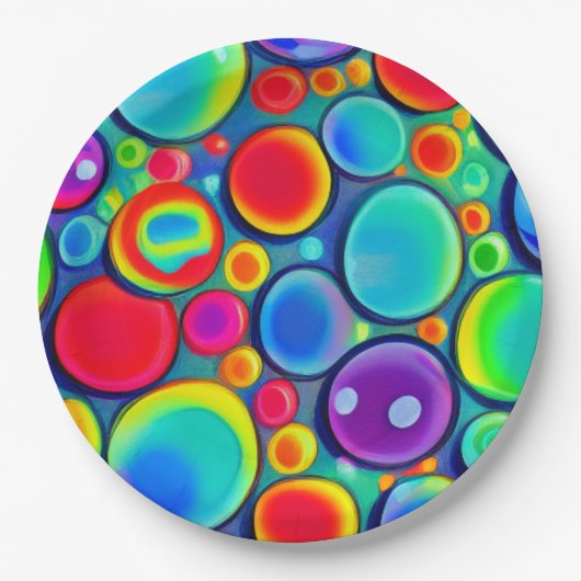 Regenboog Bellen Papieren Bordje (Voorkant)