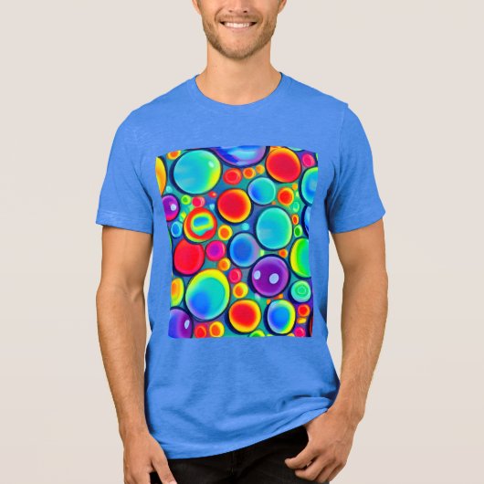 Regenboog Bellen Tri-Blend Shirt (Voorkant)