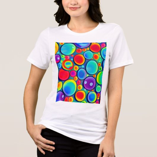 Regenboog Bellen Tri-Blend Shirt (Voorkant)
