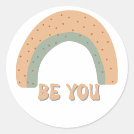 Regenboog Ben jij jezelf liefdescitaten Ronde Sticker