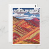 Regenboog Bergen Gansu China Reizen Briefkaart (Voorkant / Achterkant)