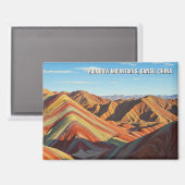 Regenboog Bergen Gansu China Reizen Magneet (Voorkant / Achterkant)