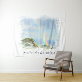 *~* Regenboog Bergtop Struiken Boom AR11 Wandkleed