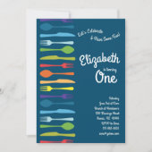 Regenboog Bestek Leuke Verjaardag Party Picnic Coo Kaart (Voorkant)