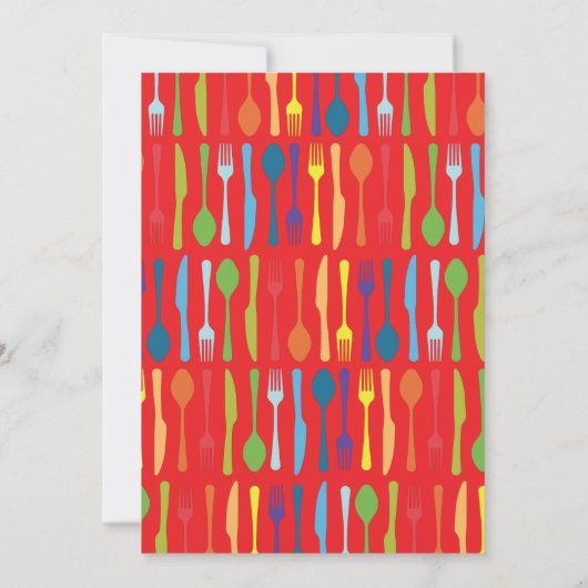 Regenboog Bestek Leuke Verjaardag Party Picnic Coo Kaart (Achterkant)