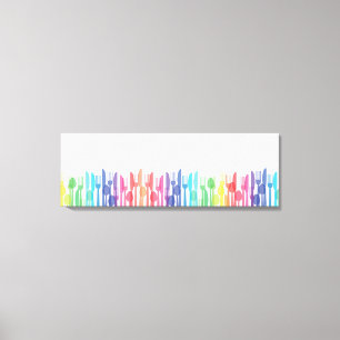 Regenboog Bestek Modern Transparant Minimalistisch Canvas Afdruk