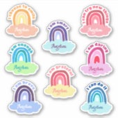 Regenboog Bevestiging Naam Custom-Cut Vinyl Sticke Sticker (Voorkant)