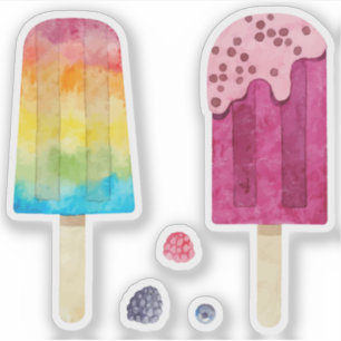 Regenboog bevroren regenboog fruit sap vleermuis s sticker