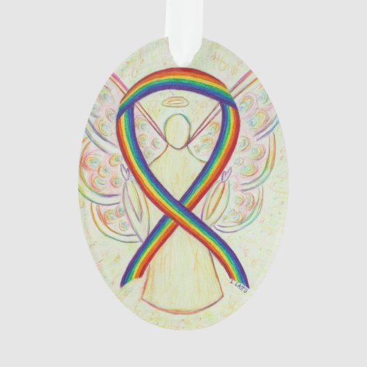 Regenboog Bewustzijnslint Engel Ornament Hanger (achterkant)