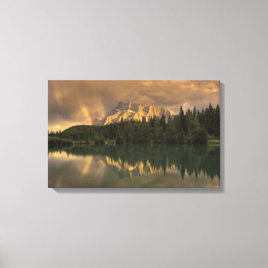 Regenboog bij Cascade Ponds Canvas Afdruk (Voorkant)
