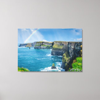 Regenboog bij Cliff's of Mother Landscape Canvas Afdruk