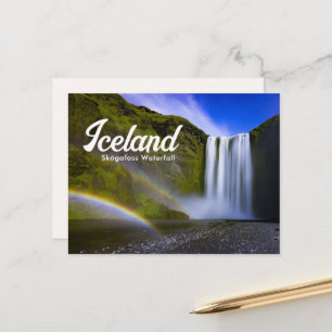 Regenboog bij de waterval van Skógafoss IJsland Br Briefkaart