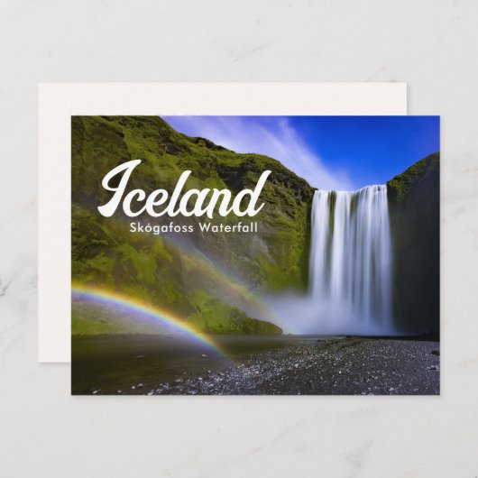 Regenboog bij de waterval van Skógafoss IJsland Br Briefkaart (Voorkant / Achterkant)