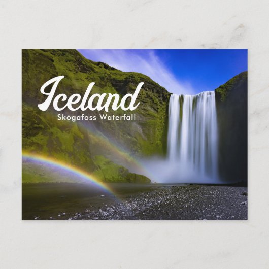 Regenboog bij de waterval van Skógafoss IJsland Br Briefkaart (Voorkant)