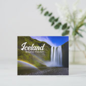 Regenboog bij de waterval van Skógafoss IJsland Br Briefkaart (Staand voorkant)