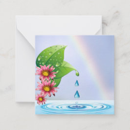 Regenboog bij het meer notitiekaartje