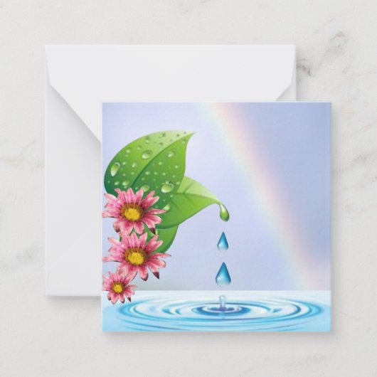 Regenboog bij het meer notitiekaartje (Voorkant)