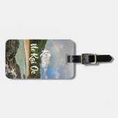 Regenboog bij Lumaha'i Beach, Kauai, Hawaii Bagagelabel (Voorkant horizontaal)