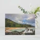 Regenboog bij Lumaha'i Beach, Kauai, Hawaii Kaart (Staand voorkant)