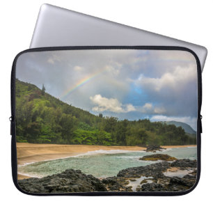 Regenboog bij Lumaha'i Beach, Kauai, Hawaii Wetsui Laptop Sleeve