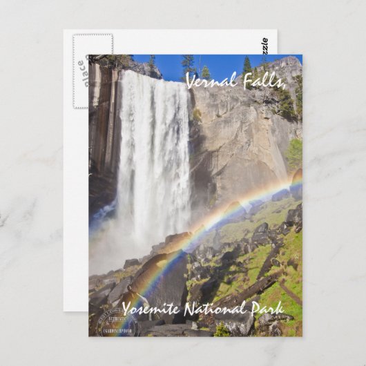 Regenboog bij Vernal Herfsten, Yosemite Briefkaart (Voorkant / Achterkant)