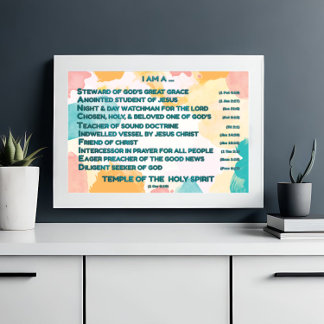 Regenboog Bijbelse bevestigingen w_Schrift 4 Poster