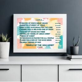 Regenboog Bijbelse bevestigingen w_Schrift 4 Poster