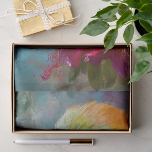 Regenboog Bijeneter Vogel Tropische Bloemen Decoup Tissuepapier (Geschenk)