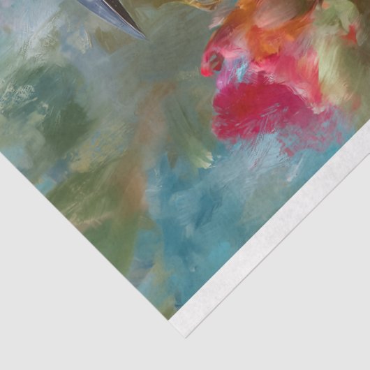 Regenboog Bijeneter Vogel Tropische Bloemen Decoup Tissuepapier (Detail)