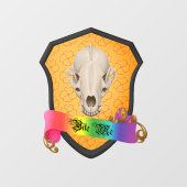 Regenboog Bijt Me Das Schedel Raamsticker (Vel)