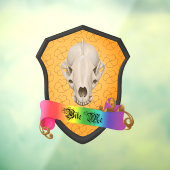 Regenboog Bijt Me Das Schedel Raamsticker (Vel 3)