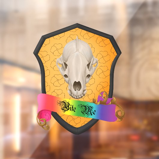 Regenboog Bijt Me Das Schedel Raamsticker (Vel 2)