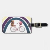 Regenboog, bike en boeken Acrylhoudend Bagagelabel (Voorkant horizontaal)