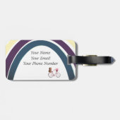 Regenboog, bike en boeken Acrylhoudend Bagagelabel (Achterkant horizontaal)