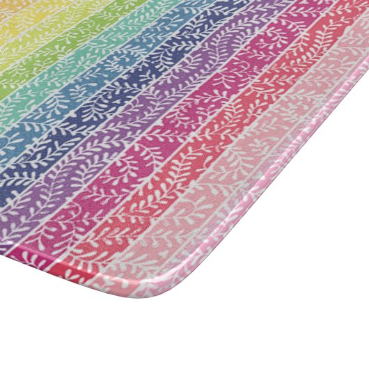 Regenboog Blad Patroon Kleurrijk Modern Snijplank (Hoek)