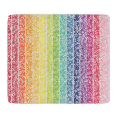 Regenboog Blad Patroon Kleurrijk Modern Snijplank (Voorkant)