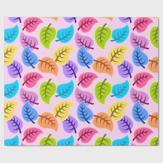 Regenboog bladeren inpakpapier (Vlak)