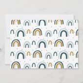 Regenboog Blauw en bruin jongen verjaardagsuitnodi Kaart (Achterkant)