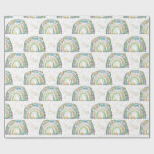 Regenboog blauw en groen met auto's straatnaambord cadeaupapier (Vlak)