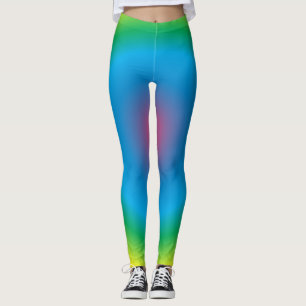 Regenboog Blauw Groen Geel Gekleurde Leggings