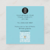 Regenboog blauwgroen funky SCANDI HART REGENBOOG B Vierkante Visitekaartje (Achterkant)