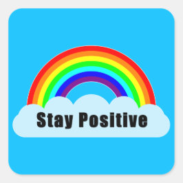 REGENBOOG - Blijf Positief Vierkante Sticker