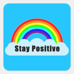 REGENBOOG - Blijf Positief Vierkante Sticker