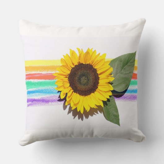 Regenboog bloeiend helder kussen (Achterkant)