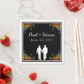 Regenboog bloeit gay bruiloft cocktail servetten (Insitu)